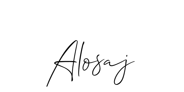Also we have Alosaj name is the best signature style. Create professional handwritten signature collection using Allison_Script autograph style. Alosaj signature style 2 images and pictures png