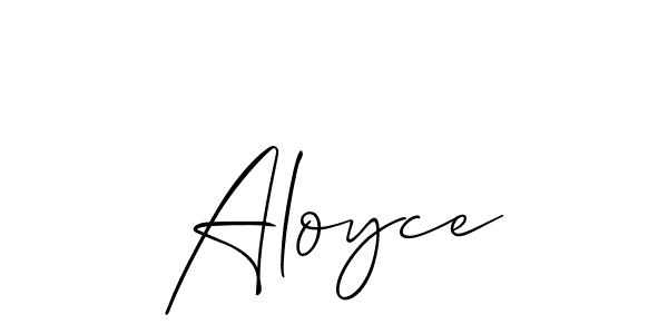 Use a signature maker to create a handwritten signature online. With this signature software, you can design (Allison_Script) your own signature for name Aloyce. Aloyce signature style 2 images and pictures png