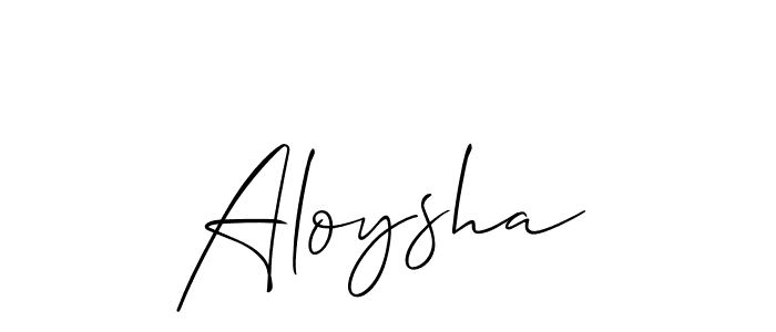 Use a signature maker to create a handwritten signature online. With this signature software, you can design (Allison_Script) your own signature for name Aloysha. Aloysha signature style 2 images and pictures png