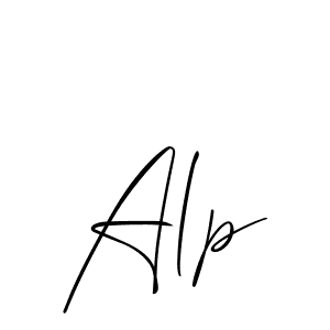 Use a signature maker to create a handwritten signature online. With this signature software, you can design (Allison_Script) your own signature for name Alp. Alp signature style 2 images and pictures png