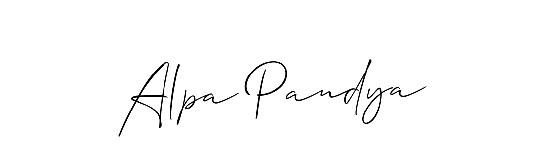 Make a short Alpa Pandya signature style. Manage your documents anywhere anytime using Allison_Script. Create and add eSignatures, submit forms, share and send files easily. Alpa Pandya signature style 2 images and pictures png