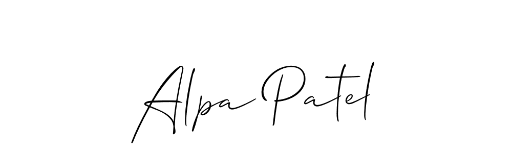 How to Draw Alpa Patel signature style? Allison_Script is a latest design signature styles for name Alpa Patel. Alpa Patel signature style 2 images and pictures png