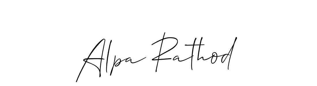 Use a signature maker to create a handwritten signature online. With this signature software, you can design (Allison_Script) your own signature for name Alpa Rathod. Alpa Rathod signature style 2 images and pictures png