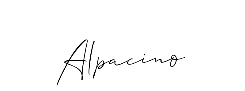 Make a beautiful signature design for name Alpacino. With this signature (Allison_Script) style, you can create a handwritten signature for free. Alpacino signature style 2 images and pictures png