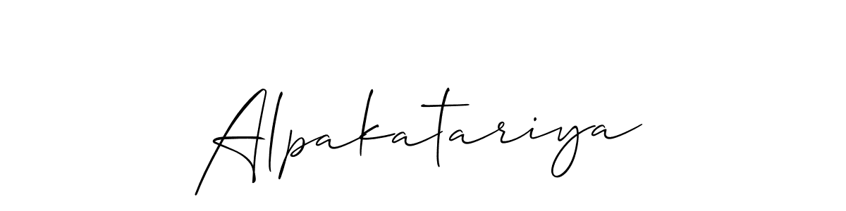 Create a beautiful signature design for name Alpakatariya. With this signature (Allison_Script) fonts, you can make a handwritten signature for free. Alpakatariya signature style 2 images and pictures png