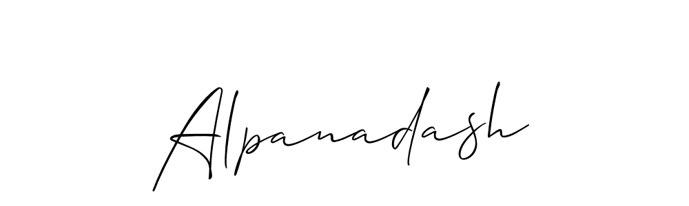 The best way (Allison_Script) to make a short signature is to pick only two or three words in your name. The name Alpanadash include a total of six letters. For converting this name. Alpanadash signature style 2 images and pictures png