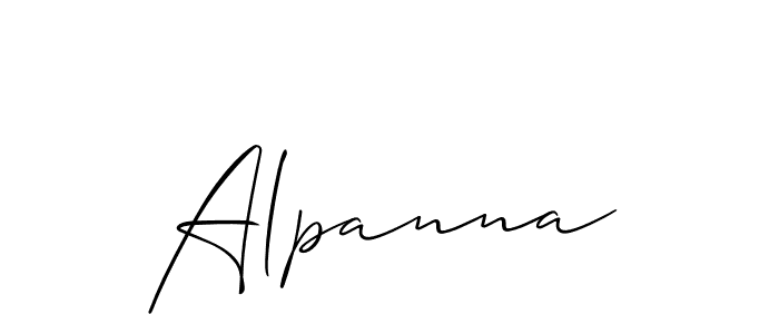 Create a beautiful signature design for name Alpanna. With this signature (Allison_Script) fonts, you can make a handwritten signature for free. Alpanna signature style 2 images and pictures png