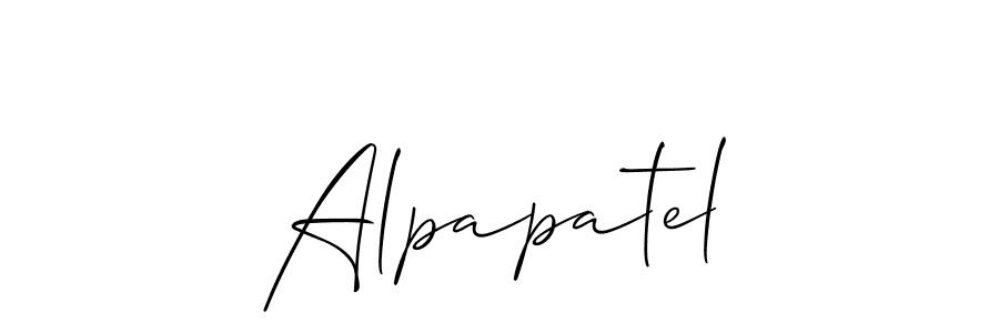 Create a beautiful signature design for name Alpapatel. With this signature (Allison_Script) fonts, you can make a handwritten signature for free. Alpapatel signature style 2 images and pictures png