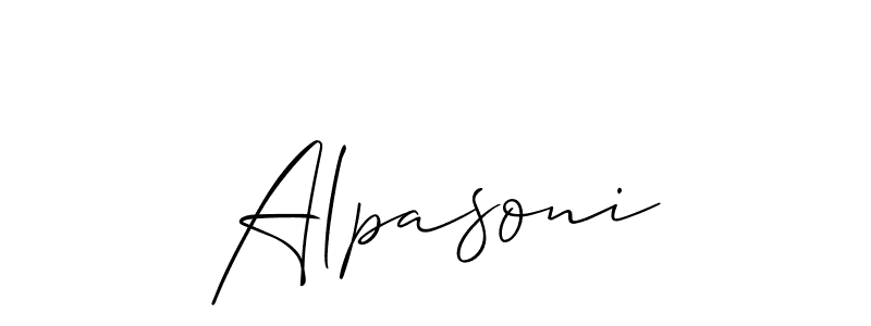 How to Draw Alpasoni signature style? Allison_Script is a latest design signature styles for name Alpasoni. Alpasoni signature style 2 images and pictures png