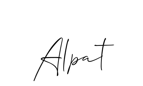 Make a beautiful signature design for name Alpat. With this signature (Allison_Script) style, you can create a handwritten signature for free. Alpat signature style 2 images and pictures png