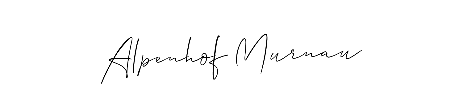 Use a signature maker to create a handwritten signature online. With this signature software, you can design (Allison_Script) your own signature for name Alpenhof Murnau. Alpenhof Murnau signature style 2 images and pictures png