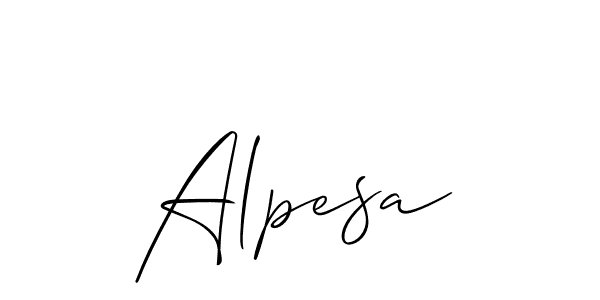 Also You can easily find your signature by using the search form. We will create Alpesa name handwritten signature images for you free of cost using Allison_Script sign style. Alpesa signature style 2 images and pictures png