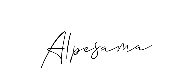 Create a beautiful signature design for name Alpesama. With this signature (Allison_Script) fonts, you can make a handwritten signature for free. Alpesama signature style 2 images and pictures png