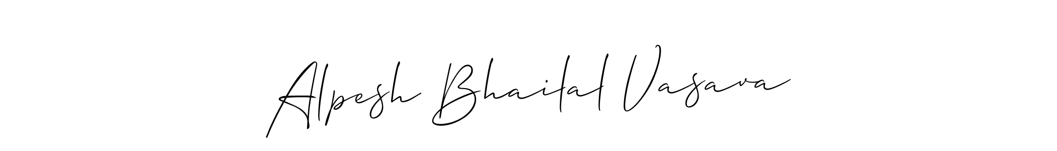 The best way (Allison_Script) to make a short signature is to pick only two or three words in your name. The name Alpesh Bhailal Vasava include a total of six letters. For converting this name. Alpesh Bhailal Vasava signature style 2 images and pictures png