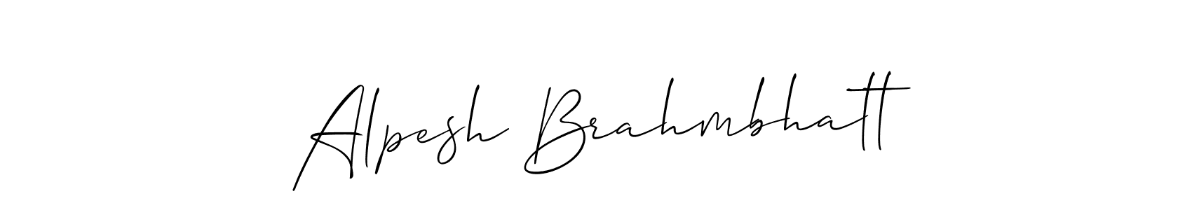 Use a signature maker to create a handwritten signature online. With this signature software, you can design (Allison_Script) your own signature for name Alpesh Brahmbhatt. Alpesh Brahmbhatt signature style 2 images and pictures png