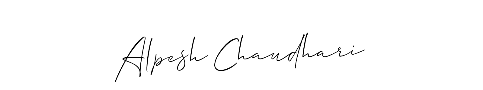 Use a signature maker to create a handwritten signature online. With this signature software, you can design (Allison_Script) your own signature for name Alpesh Chaudhari. Alpesh Chaudhari signature style 2 images and pictures png