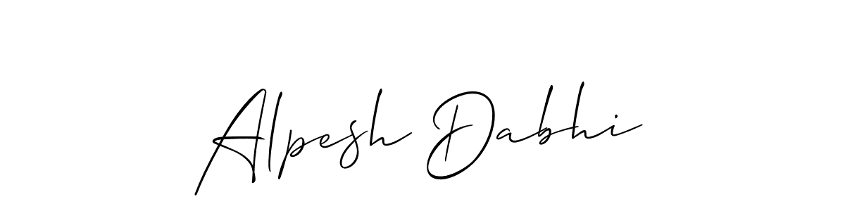 Use a signature maker to create a handwritten signature online. With this signature software, you can design (Allison_Script) your own signature for name Alpesh Dabhi. Alpesh Dabhi signature style 2 images and pictures png