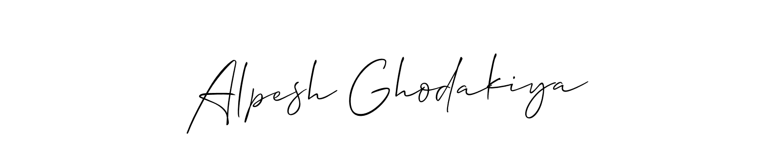 How to make Alpesh Ghodakiya signature? Allison_Script is a professional autograph style. Create handwritten signature for Alpesh Ghodakiya name. Alpesh Ghodakiya signature style 2 images and pictures png