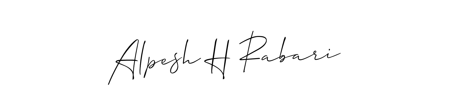 Use a signature maker to create a handwritten signature online. With this signature software, you can design (Allison_Script) your own signature for name Alpesh H Rabari. Alpesh H Rabari signature style 2 images and pictures png