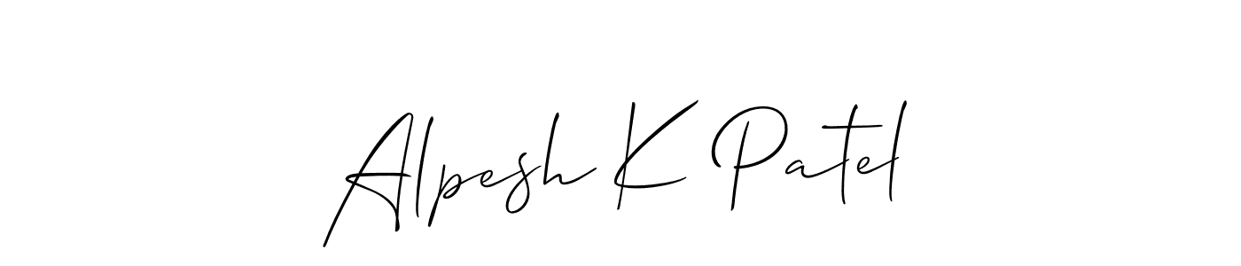 Make a short Alpesh K Patel signature style. Manage your documents anywhere anytime using Allison_Script. Create and add eSignatures, submit forms, share and send files easily. Alpesh K Patel signature style 2 images and pictures png