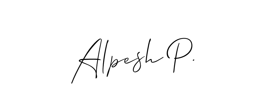 Also You can easily find your signature by using the search form. We will create Alpesh P. name handwritten signature images for you free of cost using Allison_Script sign style. Alpesh P. signature style 2 images and pictures png