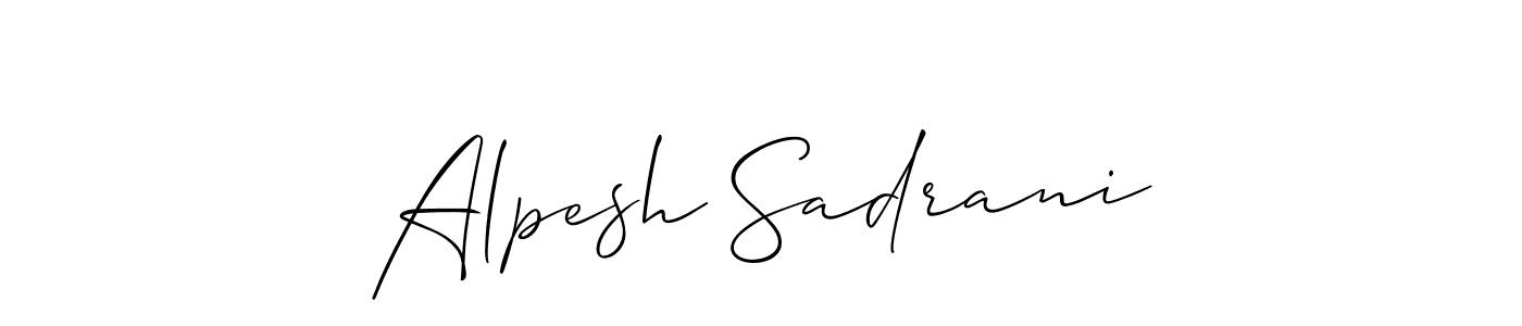 How to Draw Alpesh Sadrani signature style? Allison_Script is a latest design signature styles for name Alpesh Sadrani. Alpesh Sadrani signature style 2 images and pictures png