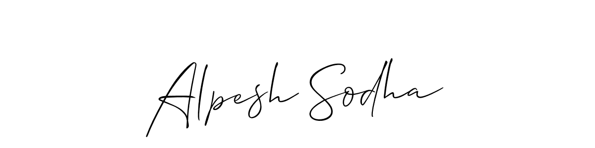 Use a signature maker to create a handwritten signature online. With this signature software, you can design (Allison_Script) your own signature for name Alpesh Sodha. Alpesh Sodha signature style 2 images and pictures png