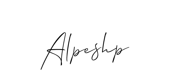 Design your own signature with our free online signature maker. With this signature software, you can create a handwritten (Allison_Script) signature for name Alpeshp. Alpeshp signature style 2 images and pictures png