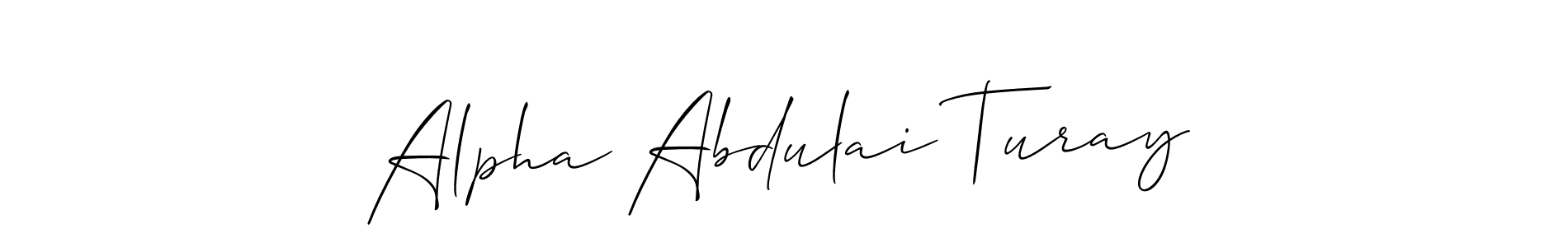 Also You can easily find your signature by using the search form. We will create Alpha Abdulai Turay name handwritten signature images for you free of cost using Allison_Script sign style. Alpha Abdulai Turay signature style 2 images and pictures png
