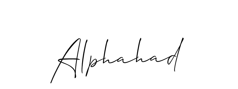 Make a beautiful signature design for name Alphahad. With this signature (Allison_Script) style, you can create a handwritten signature for free. Alphahad signature style 2 images and pictures png