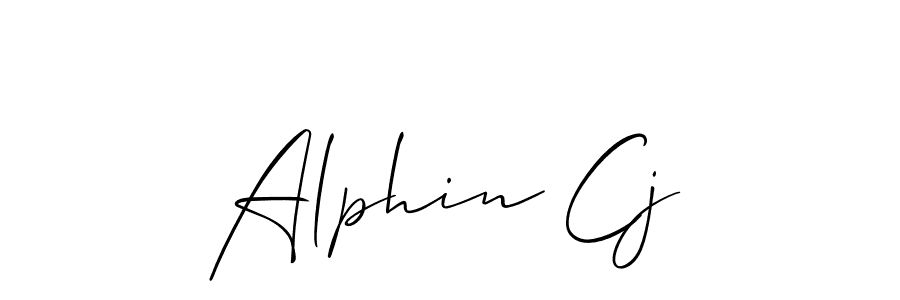 Use a signature maker to create a handwritten signature online. With this signature software, you can design (Allison_Script) your own signature for name Alphin Cj. Alphin Cj signature style 2 images and pictures png
