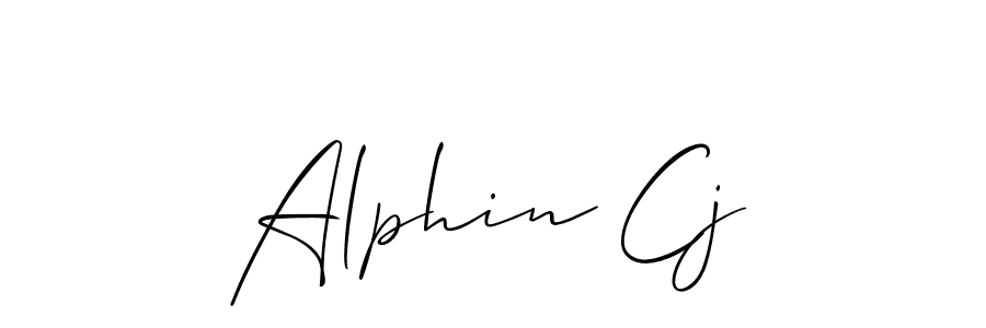 Design your own signature with our free online signature maker. With this signature software, you can create a handwritten (Allison_Script) signature for name Alphin Cj. Alphin Cj signature style 2 images and pictures png