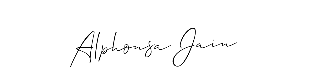 How to make Alphonsa Jain name signature. Use Allison_Script style for creating short signs online. This is the latest handwritten sign. Alphonsa Jain signature style 2 images and pictures png