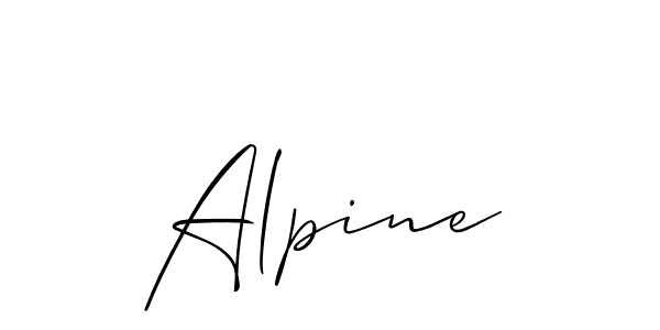 Design your own signature with our free online signature maker. With this signature software, you can create a handwritten (Allison_Script) signature for name Alpine. Alpine signature style 2 images and pictures png