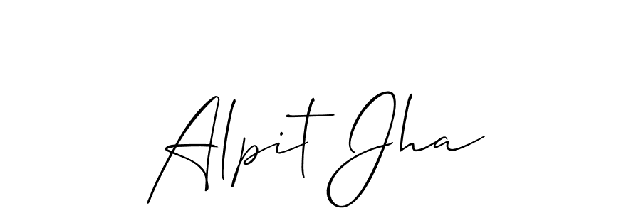 You should practise on your own different ways (Allison_Script) to write your name (Alpit Jha) in signature. don't let someone else do it for you. Alpit Jha signature style 2 images and pictures png