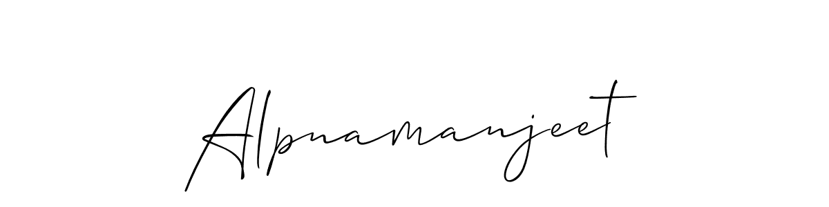 Make a beautiful signature design for name Alpnamanjeet. With this signature (Allison_Script) style, you can create a handwritten signature for free. Alpnamanjeet signature style 2 images and pictures png