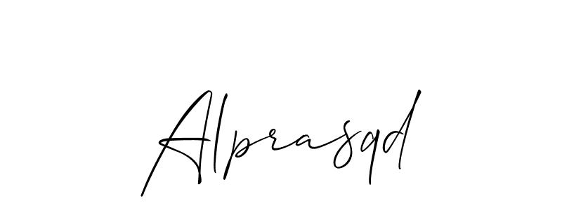 Use a signature maker to create a handwritten signature online. With this signature software, you can design (Allison_Script) your own signature for name Alprasqd. Alprasqd signature style 2 images and pictures png