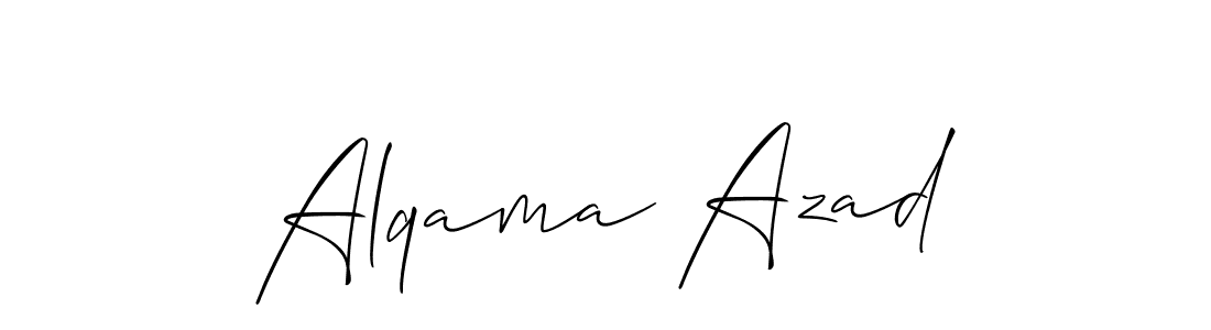 Make a beautiful signature design for name Alqama Azad. With this signature (Allison_Script) style, you can create a handwritten signature for free. Alqama Azad signature style 2 images and pictures png