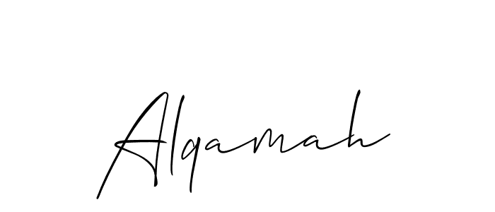 Alqamah stylish signature style. Best Handwritten Sign (Allison_Script) for my name. Handwritten Signature Collection Ideas for my name Alqamah. Alqamah signature style 2 images and pictures png