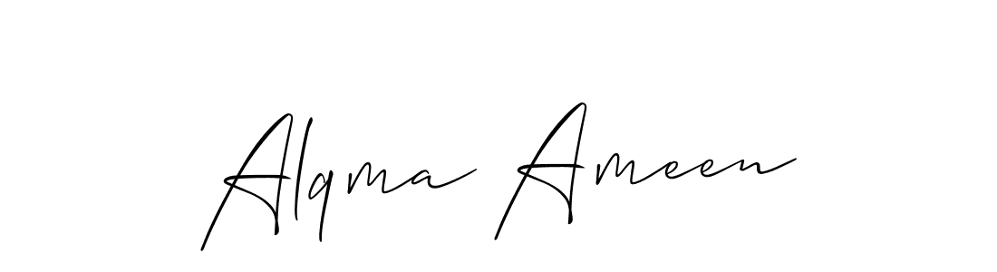 The best way (Allison_Script) to make a short signature is to pick only two or three words in your name. The name Alqma Ameen include a total of six letters. For converting this name. Alqma Ameen signature style 2 images and pictures png