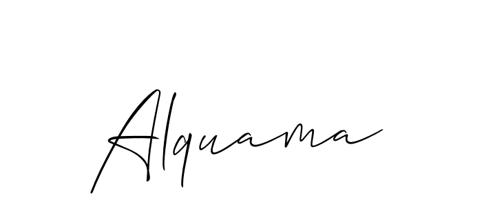 Design your own signature with our free online signature maker. With this signature software, you can create a handwritten (Allison_Script) signature for name Alquama. Alquama signature style 2 images and pictures png