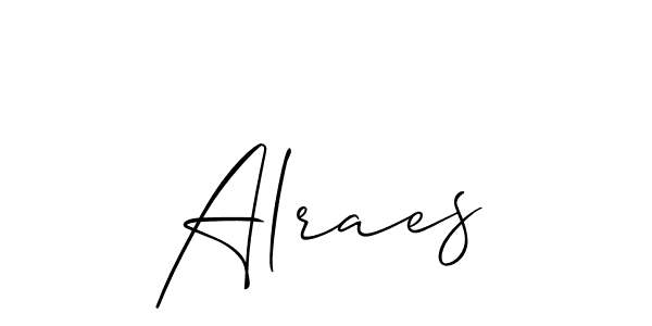 It looks lik you need a new signature style for name Alraes. Design unique handwritten (Allison_Script) signature with our free signature maker in just a few clicks. Alraes signature style 2 images and pictures png