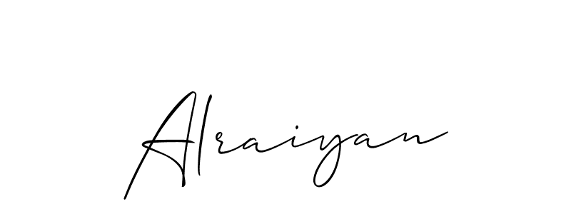 if you are searching for the best signature style for your name Alraiyan. so please give up your signature search. here we have designed multiple signature styles  using Allison_Script. Alraiyan signature style 2 images and pictures png