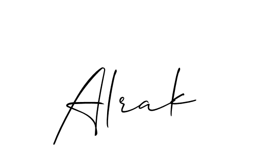 Make a beautiful signature design for name Alrak. With this signature (Allison_Script) style, you can create a handwritten signature for free. Alrak signature style 2 images and pictures png