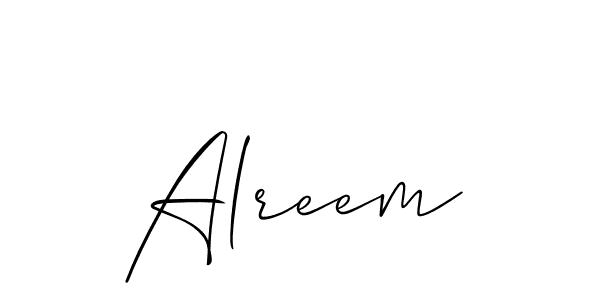 Design your own signature with our free online signature maker. With this signature software, you can create a handwritten (Allison_Script) signature for name Alreem. Alreem signature style 2 images and pictures png