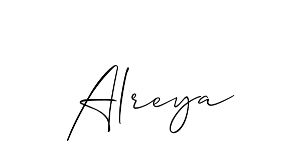 The best way (Allison_Script) to make a short signature is to pick only two or three words in your name. The name Alreya include a total of six letters. For converting this name. Alreya signature style 2 images and pictures png