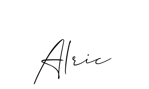 Use a signature maker to create a handwritten signature online. With this signature software, you can design (Allison_Script) your own signature for name Alric. Alric signature style 2 images and pictures png