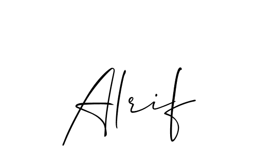 Make a beautiful signature design for name Alrif. With this signature (Allison_Script) style, you can create a handwritten signature for free. Alrif signature style 2 images and pictures png