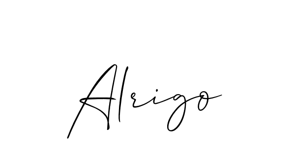 Design your own signature with our free online signature maker. With this signature software, you can create a handwritten (Allison_Script) signature for name Alrigo. Alrigo signature style 2 images and pictures png