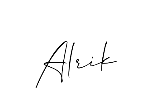 if you are searching for the best signature style for your name Alrik. so please give up your signature search. here we have designed multiple signature styles  using Allison_Script. Alrik signature style 2 images and pictures png